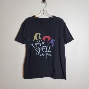 Hocus Pocus I Put A Spell On You Graphic T-Shirt XL Minimalist Halloween Witches